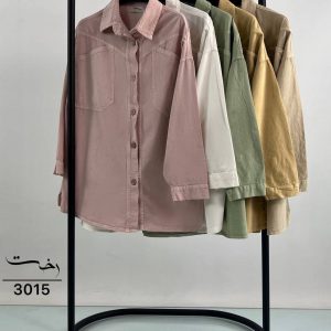 شومیز کتان رنگی جیب کج
