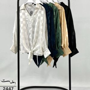 شومیز ساتن پایین گره ای