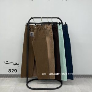 شلوار رگولار کتان میله ای